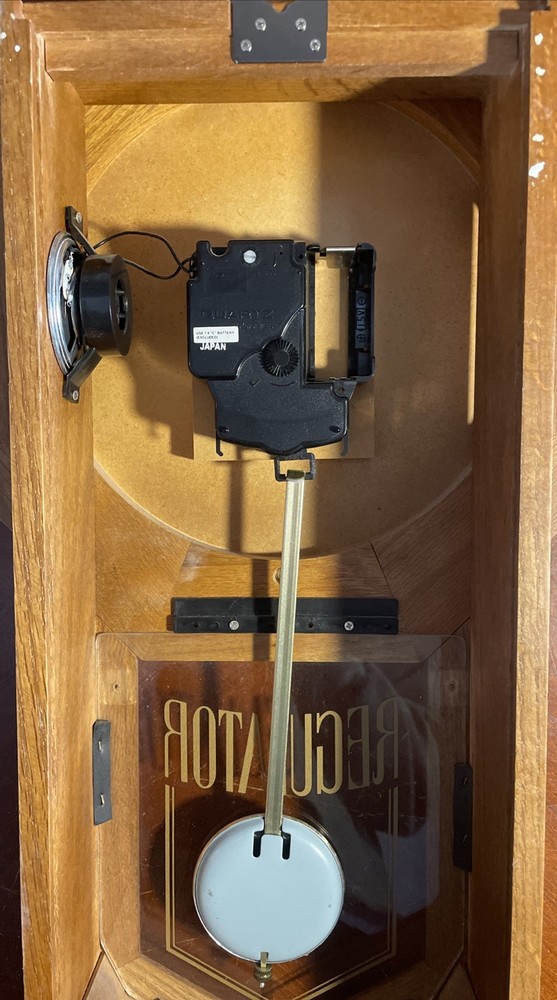 Vtg Working Hourtown Regulator Clock With Hour Chime