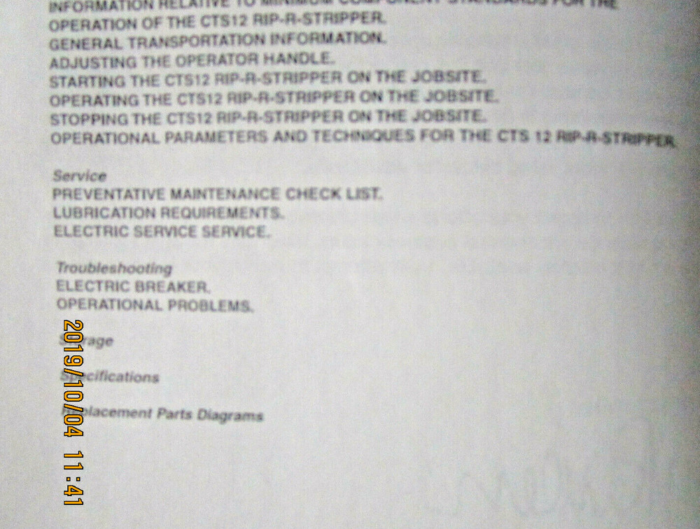 General Model CTS12 RIP-R-STRIPPER Operator Manual