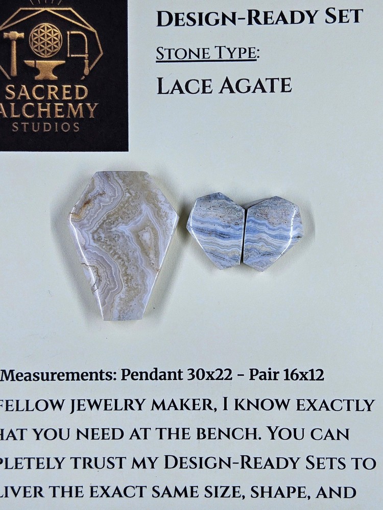 Coffin Shape - Lace Agate - Design-Ready Sets