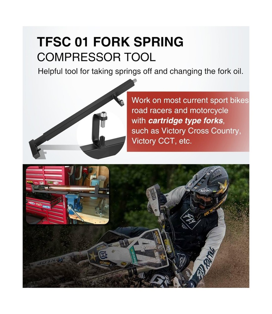 TFSC 01 Fork Spring Compressor Tool for Most Current Sport Bikes and Road Rac...
