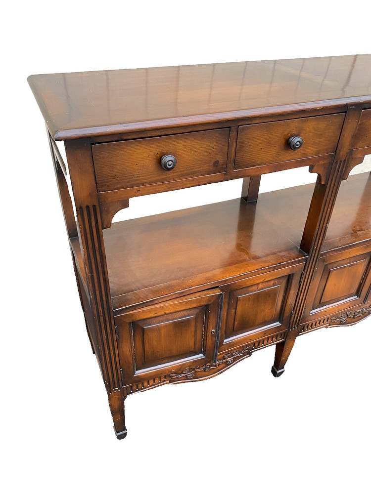 66333 Tall Decorator Sideboard Server Cabinet Curio Bookcase