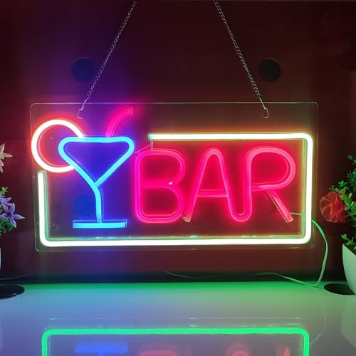 BAR Neon Sign - USB Interface with Switch - Decorations for Red+Green