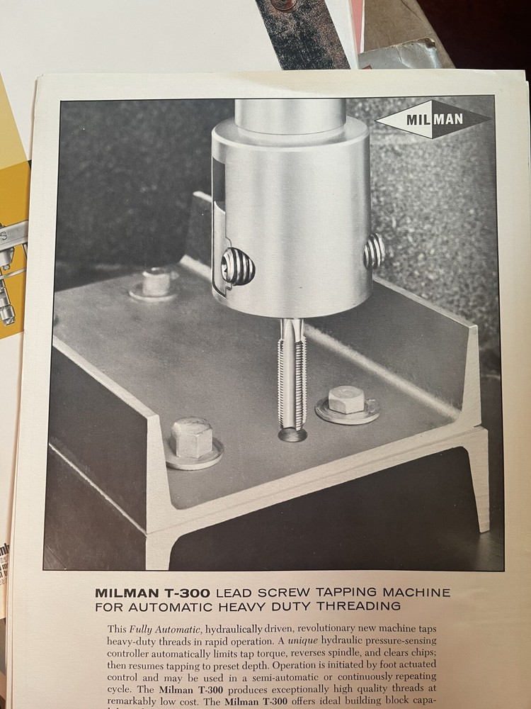 Milman Engineering Company Assorted Tool Brochures