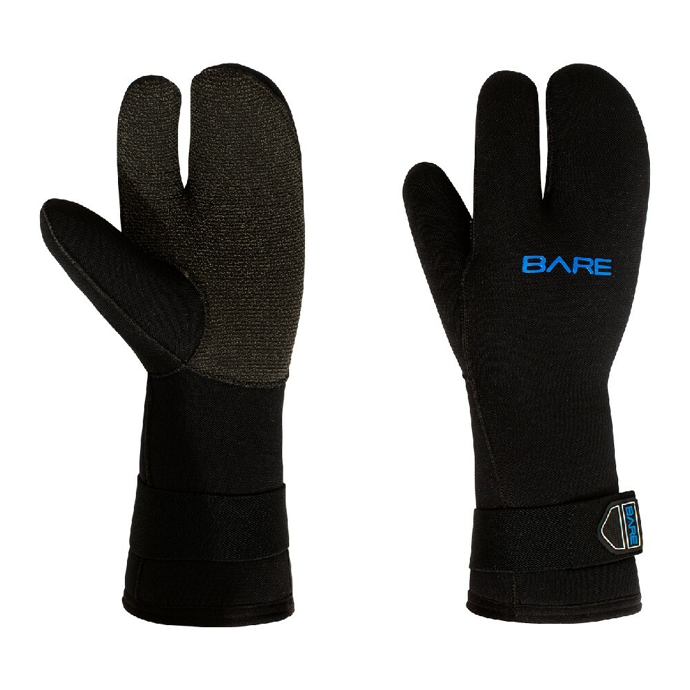 Bare 7mm K Palm Mitt Dive Gloves - Black