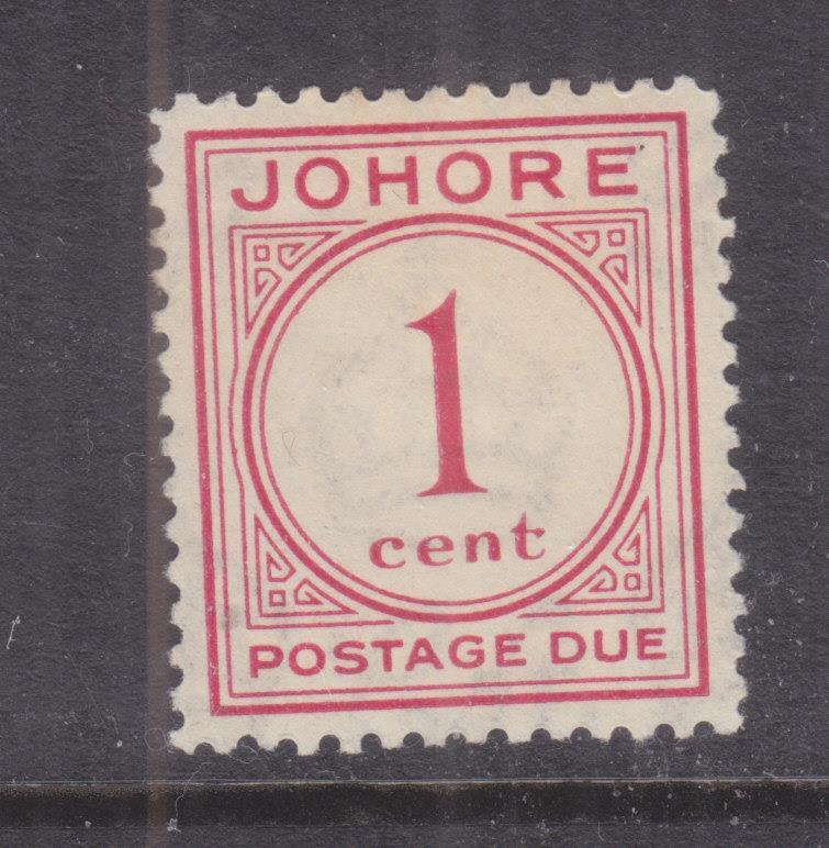 JOHORE, POSTAGE DUE, 1938 1c. Carmine, lhm.