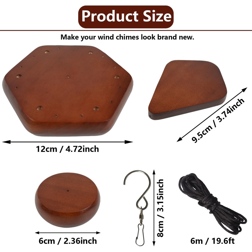 Wind Chime Kit 28 PCS Replacement Parts Including Brown, Brown