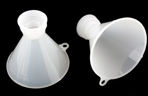 2 PCS Threaded Plastic Funnels for 24mm and 28mm Bottles Liquid Transfer