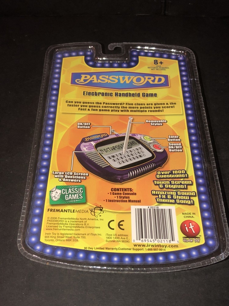 Classic Games Handheld Game 2008 Electronic Password - Touchscreen & Stylus