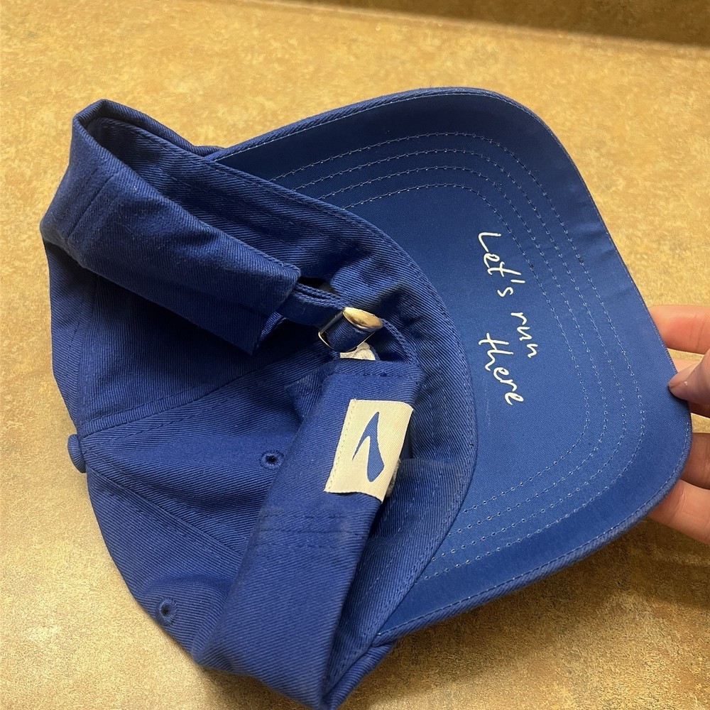 Brooks Running Hat "Lets Run There" One Size Blue Adjustable Strapback Hat