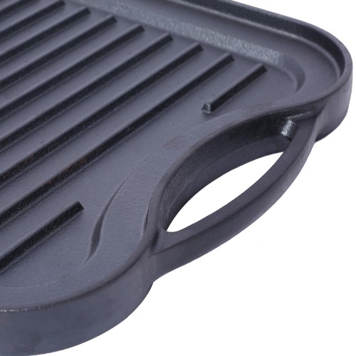 Pre-Seasoned Cast Iron Reversible Rectangular Grill/Griddle, Black,20inch x 10in