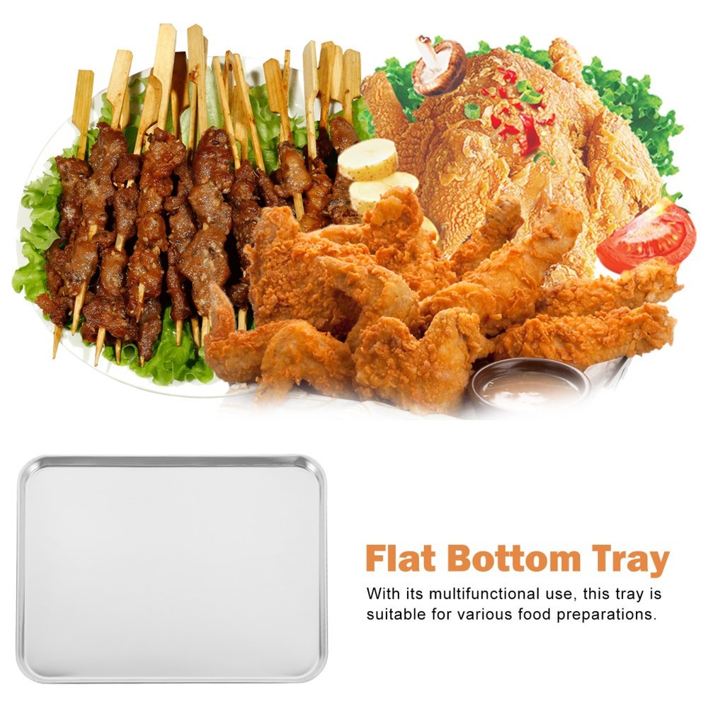 1Pc Large Stainless Steel Baking Tray Rectangular Baking Tray for Restaurant UK