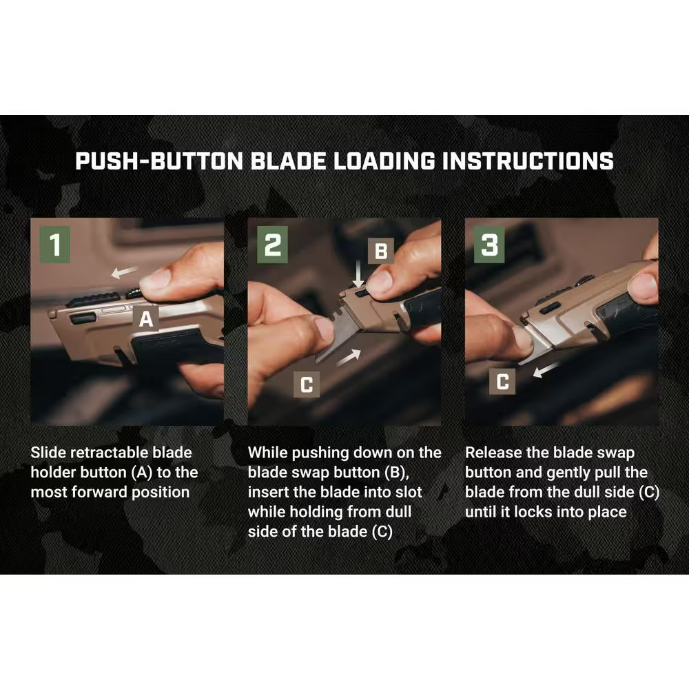 Utility Knives with Retractable Blade, Includes 5 Extra Blades in Handle Storage