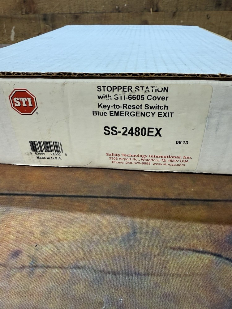 STOPPER STATION with STI-6605 Cover Blue EMERGENCY EXITSS-2480EX