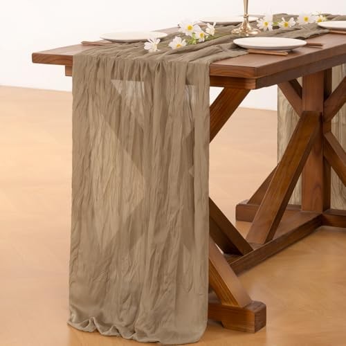 Coffee Table Runner Spring Easter Cheesecloth Table Runner 170 14ft x 1pc Nude