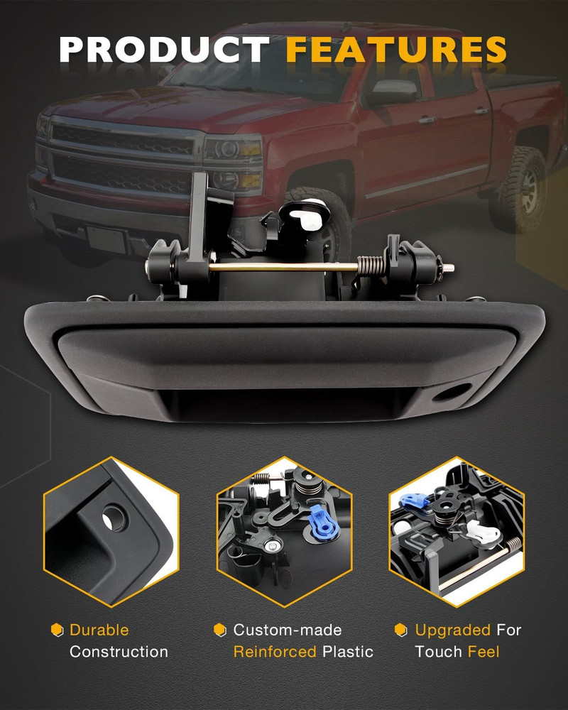 Tailgate Handle Kit w Keyhole Camera Hole Chevy Silverado GMC Sierra 2014–2015