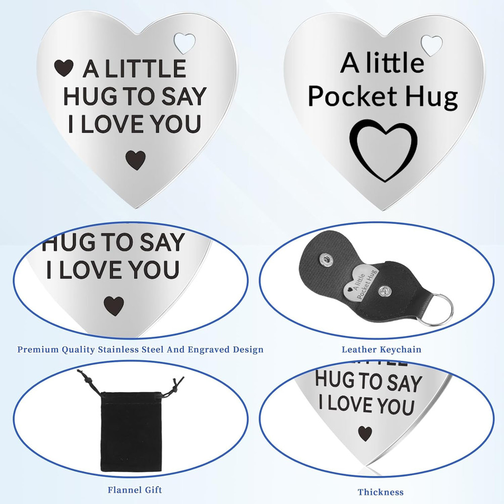 Pocket Hug Token - Double Sided Long Distance Relationship Keepsake Stainless St