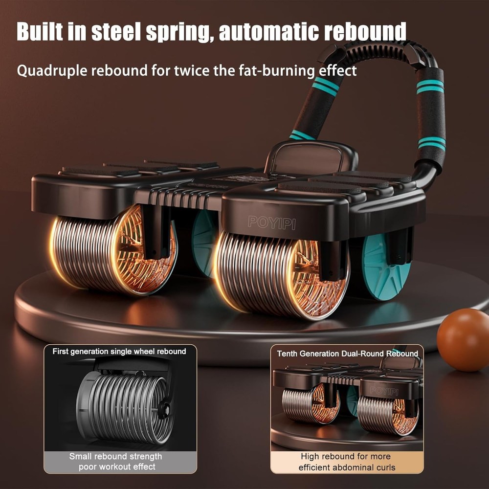 2025 New Ab Wheel Roller with Elbow Support - Automatic Rebound Orange