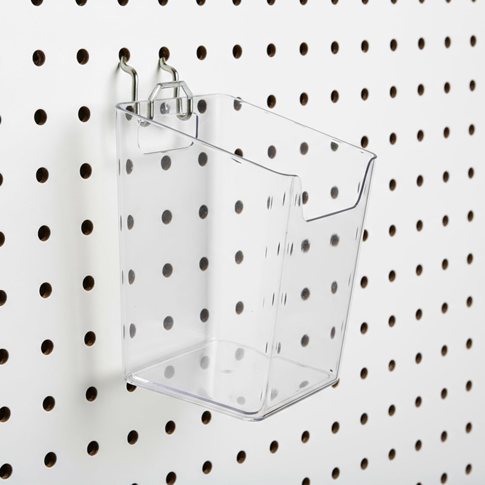 Coloch 6 Pack Clear Pegboard Cups with Hooks, Plastic Peg Board Bins Pegboard...