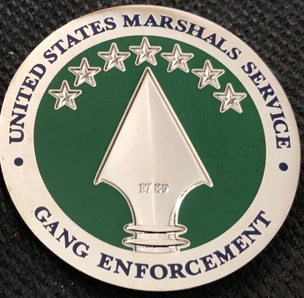 US Marshals Service FirstGEN Gang Enforcement Unit GREEN MEANY challenge coin