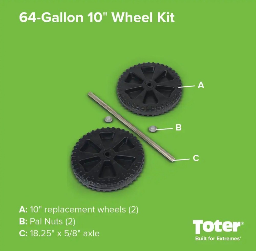 Trash Can Replacement Wheel Kit for 64 Gal. Trash Can