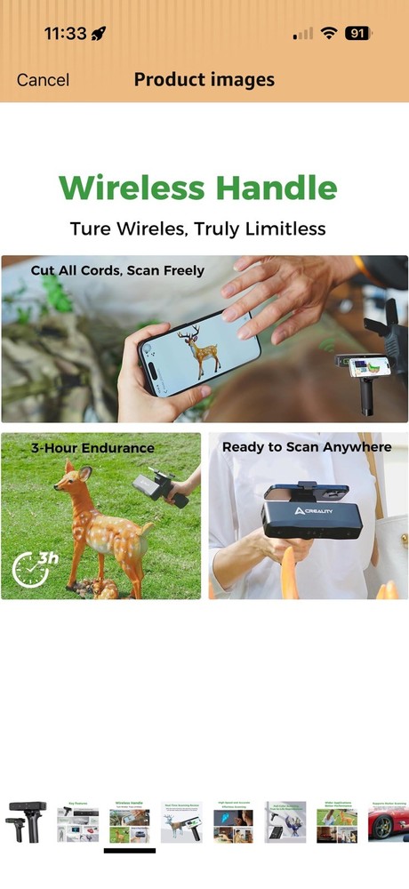 Creality Otter Lite Handheld 3D Scanner Structured Color Scanning FAST Shipping
