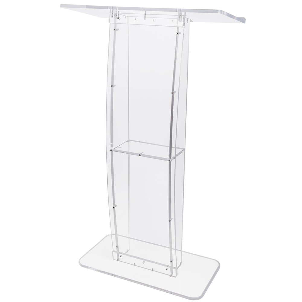 VEVOR Acrylic Podium 47" Acrylic Podium Stand Reading Surface Storage Shelf