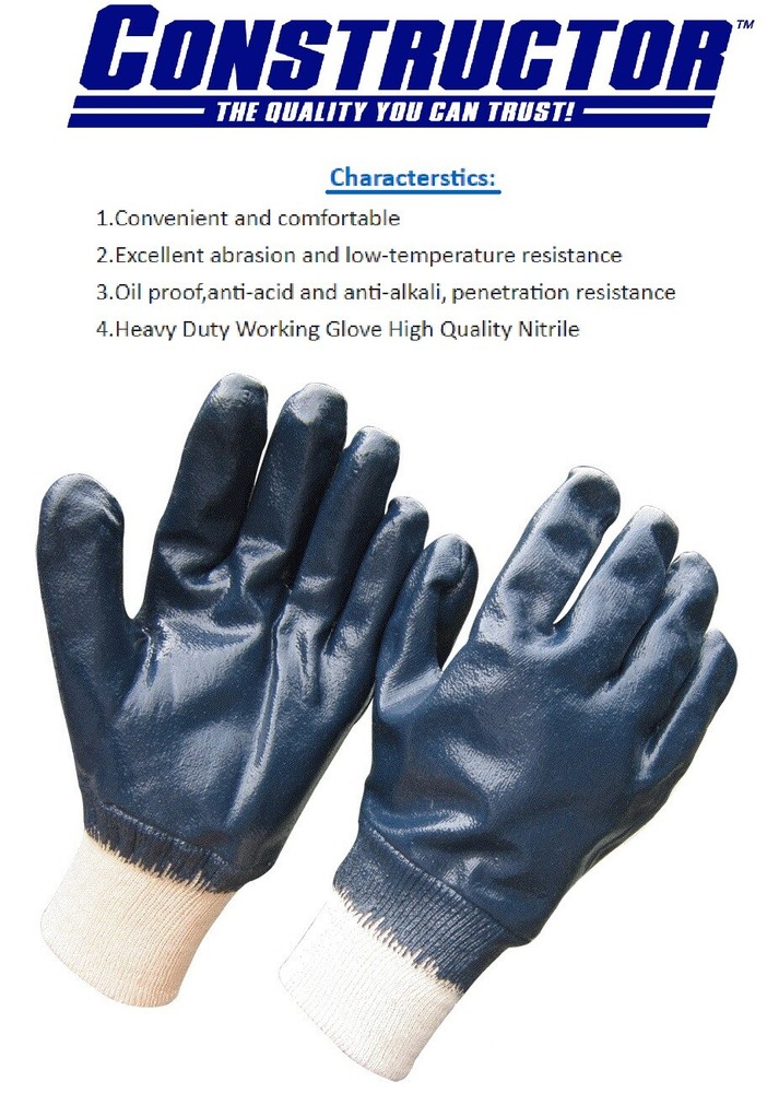 CONSTRUCTOR Nitrile Coated Working Gloves Heavy Duty gardening & hazardous work