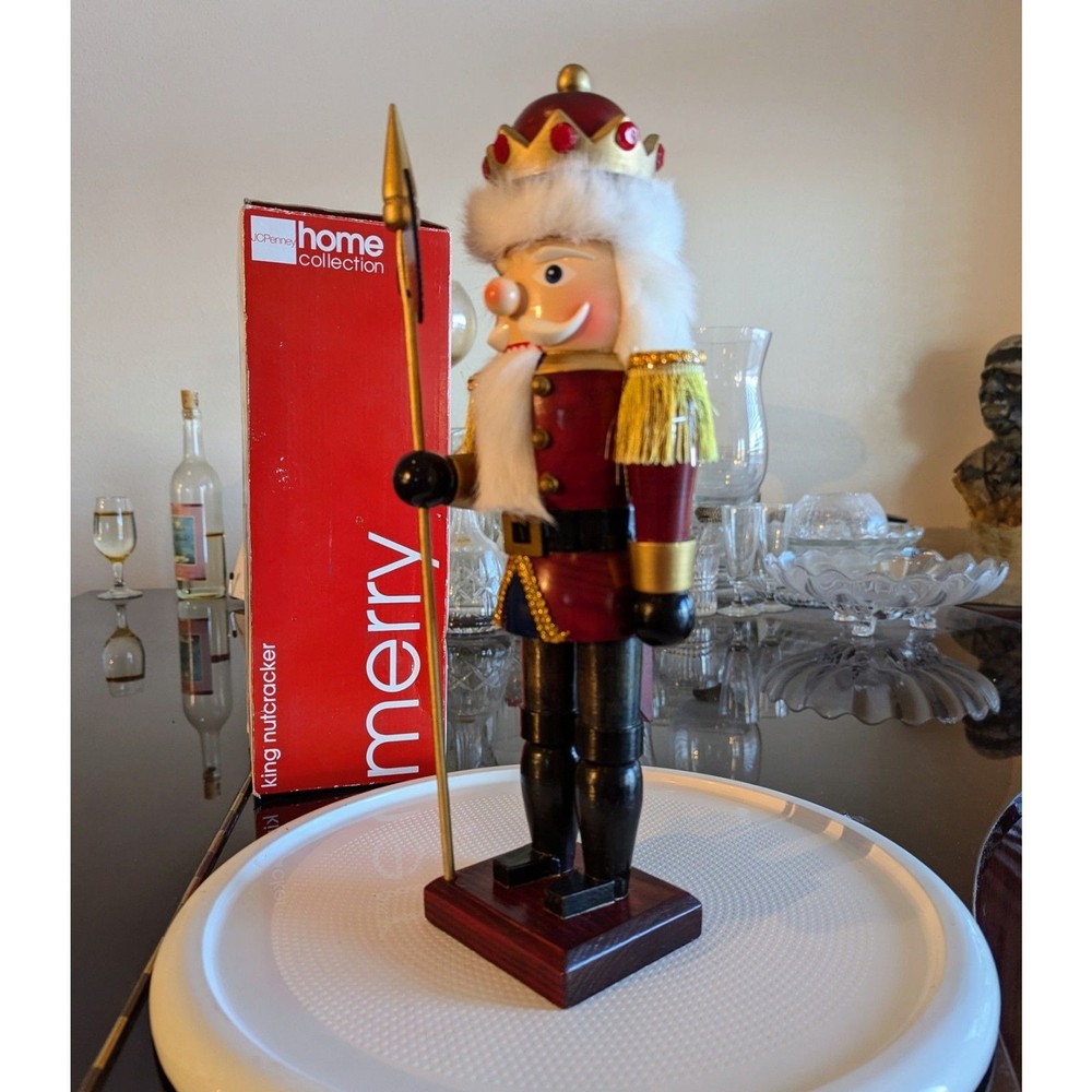 Vtg. JCPenney home collection "king nutcracker" decor with box
