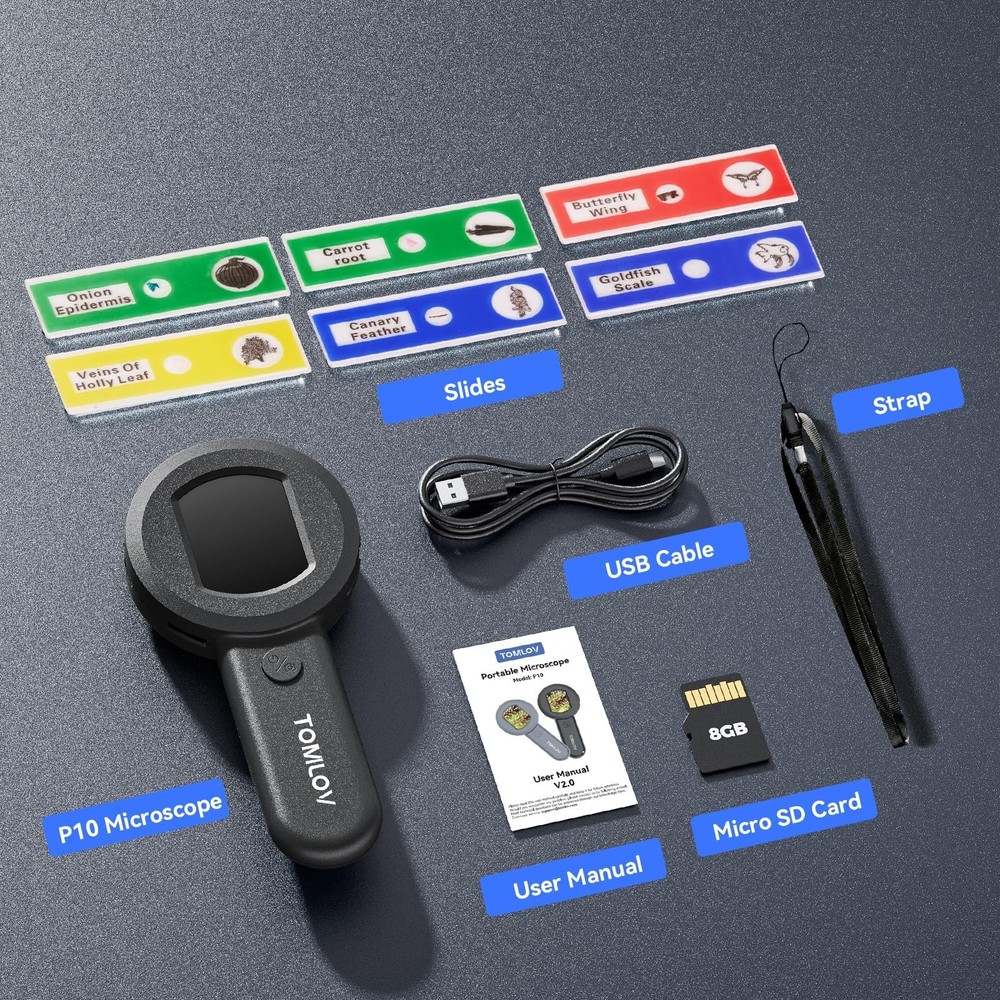 P10 Microscope for Adults Kids, Handheld Coin Magnifier with Light for Error ...