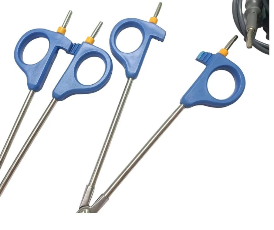 4pc Laparoscopic Bi-Clamp Vessel Sealing System With Cable Set Surgical SS Tools