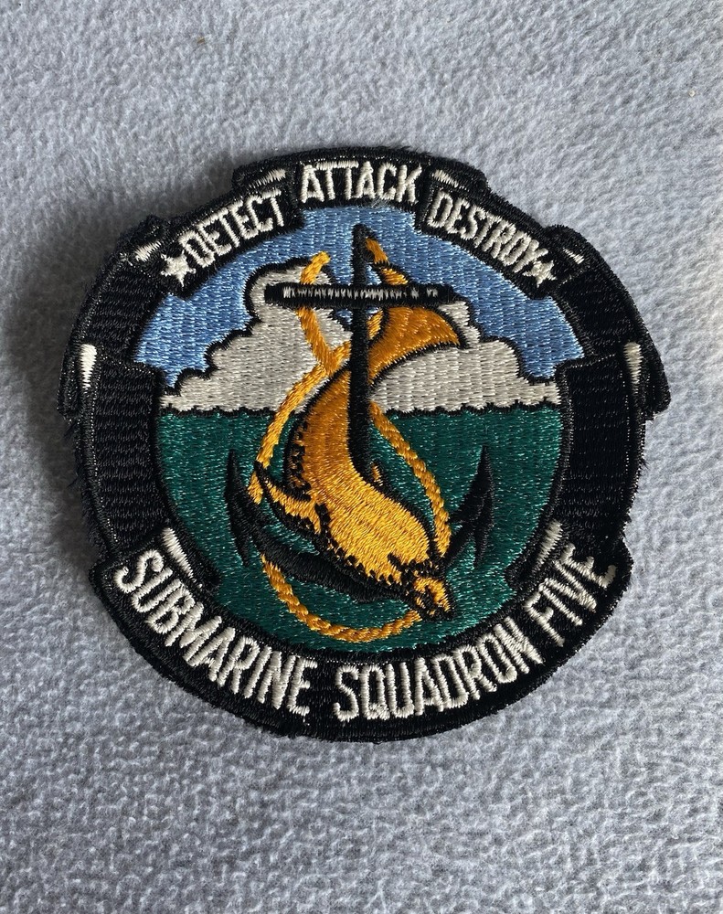 Original 1970's CSS COMSUBRON 5 Commander Submarine Squadron 5 Navy Ship Patch