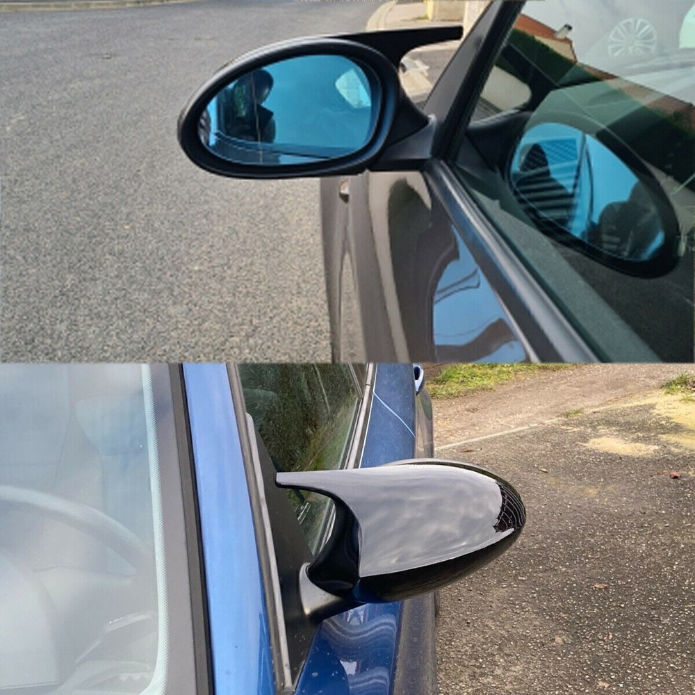 2PCS Glossy Black Mirror Cap Cover Replacement for BMW E90 E91 E92 E93 PRE-LCI