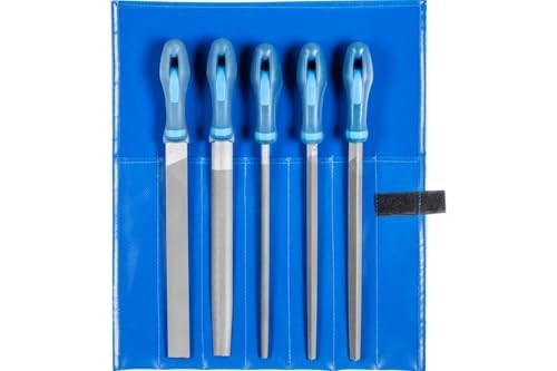 5pc 10" Machinists File Set - Hand, Square, Tapered, Half Round, Second Cut Tool