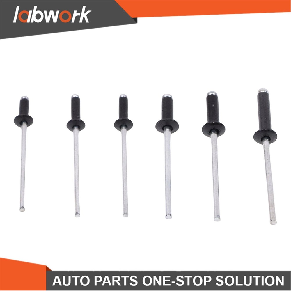 Labwork 500pcs Black Rivets Assortment Kit with 14 SAE Sizes (3/32"-3/16")