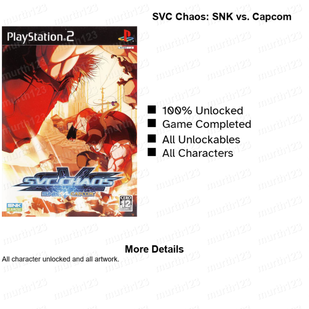 MARVEL vs CAPCOM vs SNK | PS2 MEMORY CARD SAVES | 100% Unlocked! All Fighters!