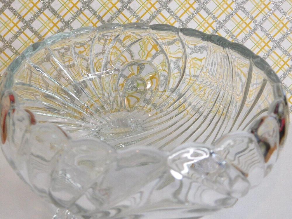 Cambridge Krystdshell Clear Glass Candy Dish 6" - 3 Footed