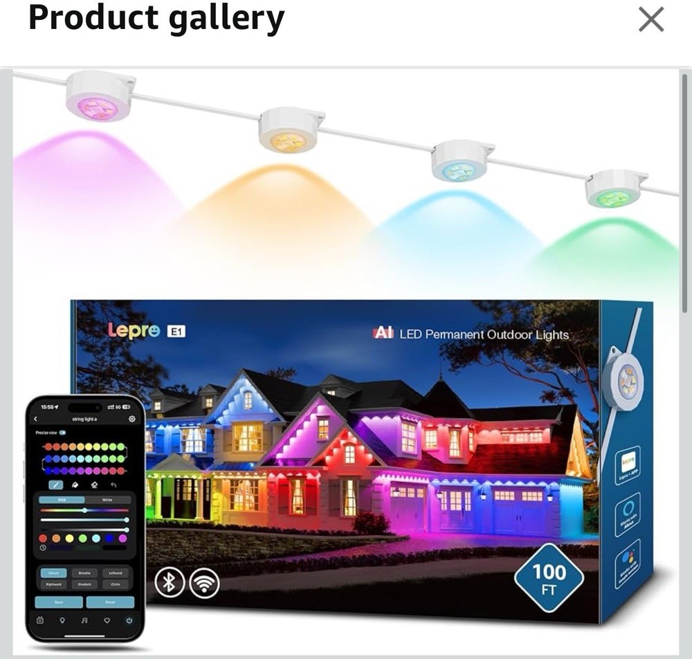 Permanet Outdoor Lights, 100ft