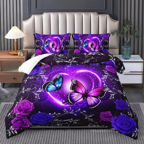 Butterfly Comforter Set,Butterfly Bedding Sets for King Butterfly 14