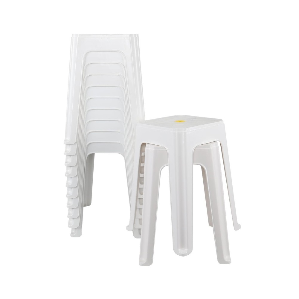 12-Pack Square Plastic Classroom Stools, 18.7 Inch Tall Stacking Stool Set, W...