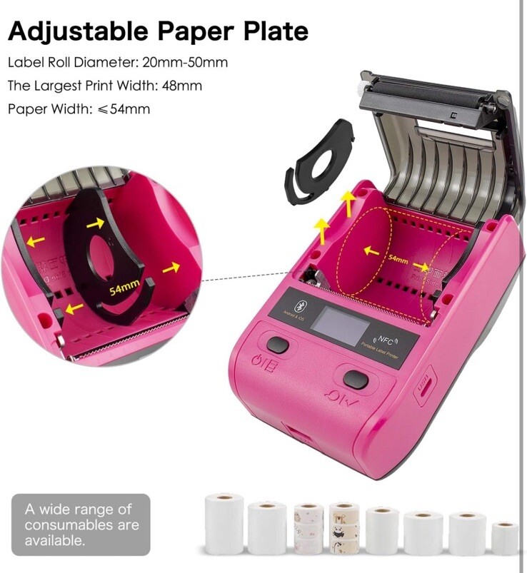 NetumScan Label Maker Bluetooth Thermal Label Printer Android & IOS NEW/OB