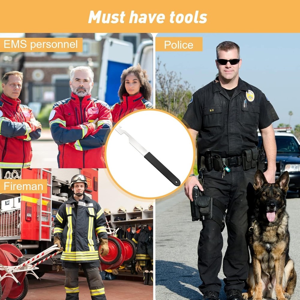 Versatile Firefighting Tool in Sleek Black & White - Made for Professionals