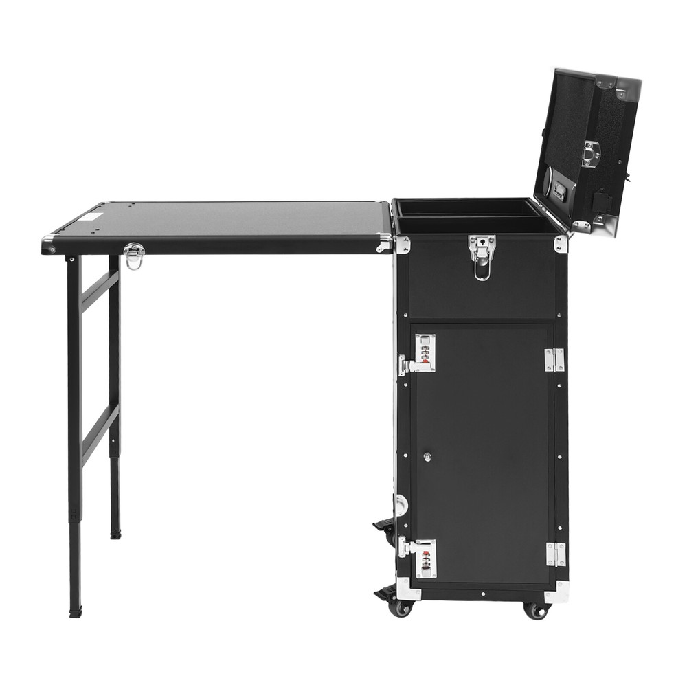 Used Nail Desk Mobile Station Rolling Makeup Case Manicure Table with Speaker