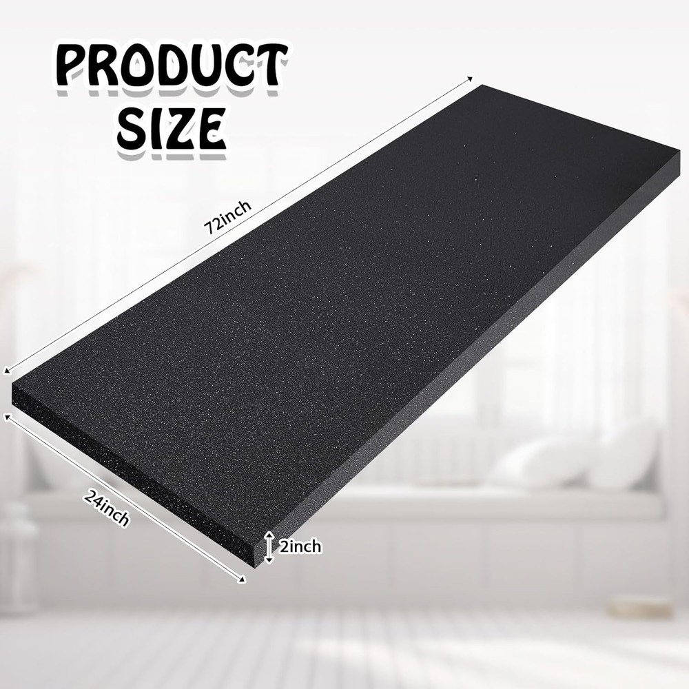 High-Density Polyurethane Foam 24" x 72" for Luxe Upholstery Projects