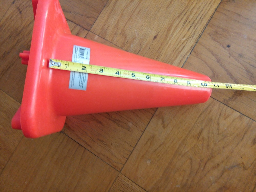 12 inches plastic safety cone orange
