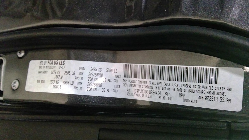 CHEROKEE 2017 Transmission Shift 1023087