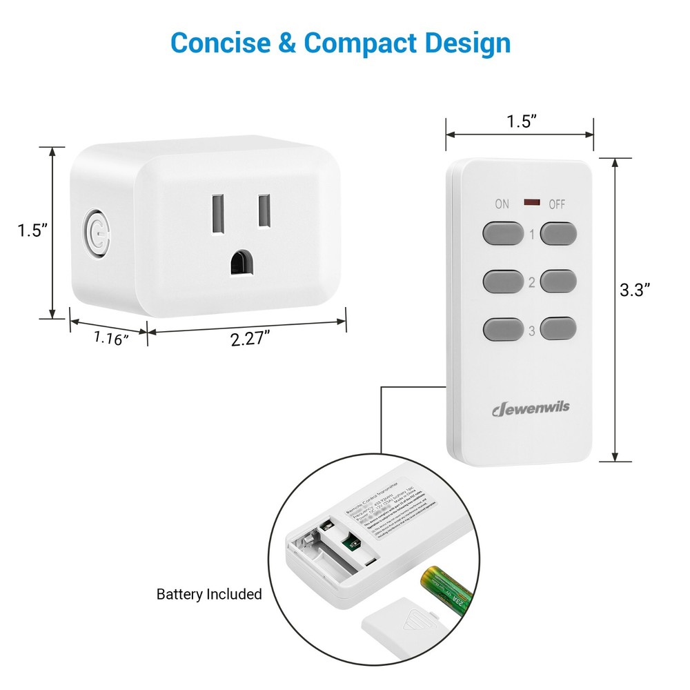 DEWENWILS Remote Control Outlet Electrical Outlet Switch, Wireless Remote Light