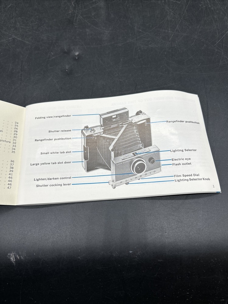 Vintage Polaroid 100 Land Camera Manual Instructions Guide