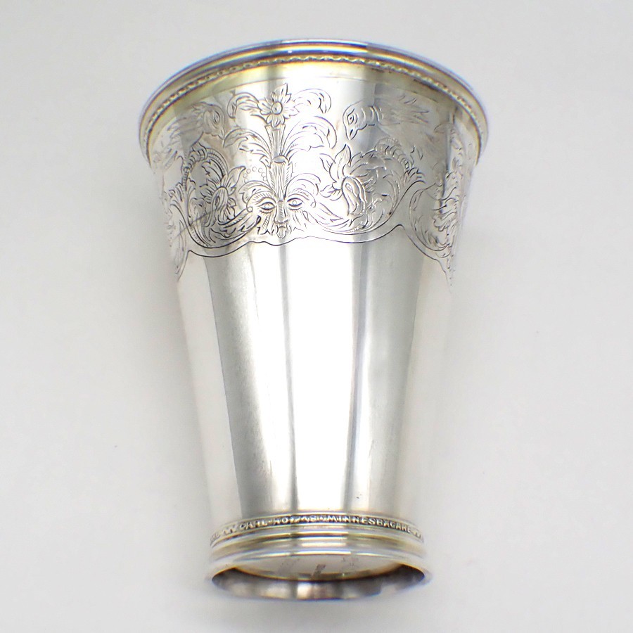 Engraved Swedish Beaker Sterling Silver 1954 Inscribed Underneath
