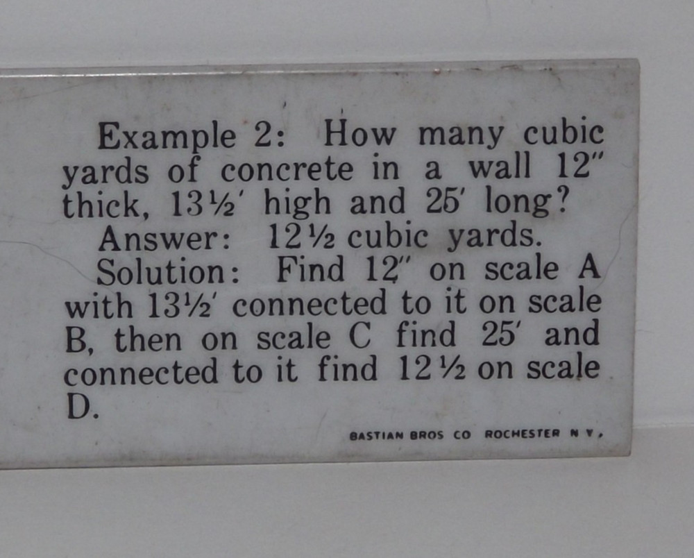 Vintage Red E Mix Concrete Calculator Slide Ruler