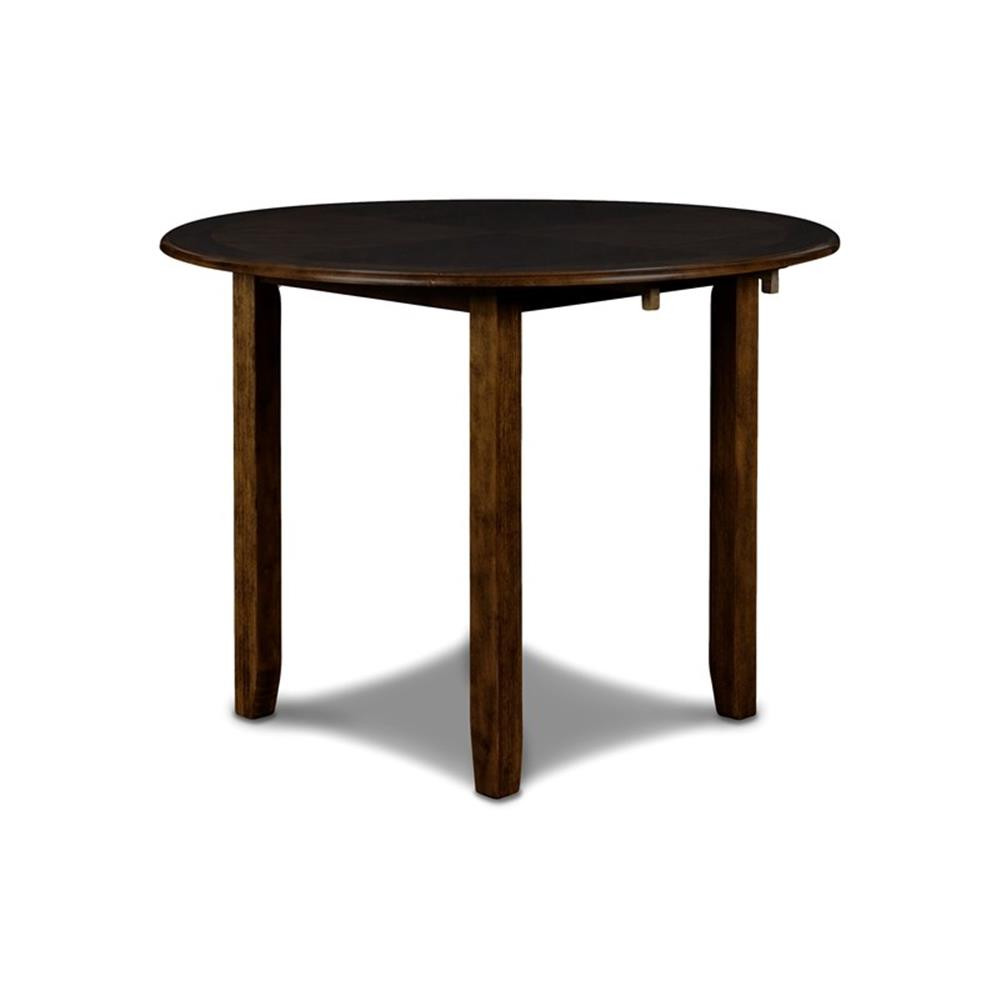 Pemberly Row Solid Wood Dining Drop Leaf Table W/2 Chairs in Brown